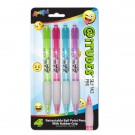 Four Pack of Emoji Silly Face Retractable Ball Point Pens