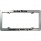 Brushed Ridged Chrome Faced Plastic License Frames