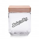 41 oz. Square Glass Candy Jars with Wooden Lid