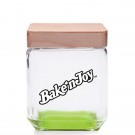 41 oz. Square Glass Candy Jars with Wooden Lid