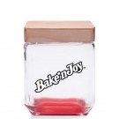 41 oz. Square Glass Candy Jars with Wooden Lid