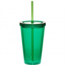 16 oz. Double Wall Acrylic Tumbler With Straw