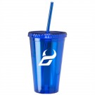 16oz Double Wall Acrylic Tumbler with Straw