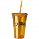 16oz Double Wall Acrylic Tumbler with Straw