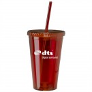 16oz Double Wall Acrylic Tumbler with Straw