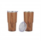 Contoured 20 oz. Wood Tone Stainless Steel Tumbler