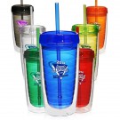 16 oz. Double Wall Acrylic Tumblers With Straw