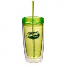 16 oz. Double Wall Acrylic Tumblers With Straw