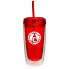 16 oz. Double Wall Acrylic Tumblers With Straw