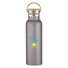 21 Oz. Liberty Stainless Steel Bottle With Wood Lid