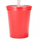 16 oz Plastic Stadium Cups with Lid & Straw