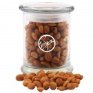 Honey Roasted Peanuts in a Large Round Glass Jar with Lid