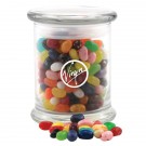 Jelly Bellys Candy in a Large Round Glass Jar with Lid