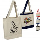 100% Cotton Canvas Tote W/ Color Accent