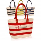 18.25W x 11H inch Striped Sailor Canvas Tote Bags