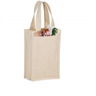 Heavyweight Cotton 2 Bottle Wine Tote - 14 oz - Screen Print