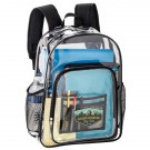 Clear Vinyl PVC Backpack with Padded, Adjustable Straps and