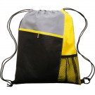 Mesh Pocket Drawstring Backpacks