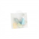 Clear Frosted Soft Bridge Handle Bag - Flexo Ink