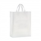 Clear Frosted Soft Loop Shopper Bag w/ Insert - Foil Stamp