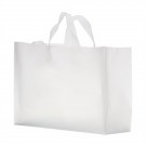 Clear Frosted Soft Loop Shopper Bag w/ Insert - Foil Stamp