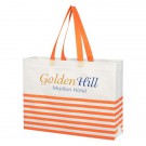 Non-Woven Horizontal Stripe Tote Bag