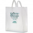 Clear Frosted Soft Loop Shopper Bag w/ Insert - Flexo Ink