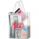 Clear Frosted Soft Loop Shopper Bag w/ Insert - Foil Stamp