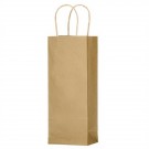 Natural Kraft 1-Bottle Wine Bag - Flexo Ink