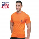 100% USA-Union Made Pre-Shrunk Pocket Crew T-Shirt