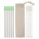 5-Pack Stainless Straw Kit with Cotton Pouch