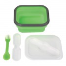 Collapsible Food Container With Dual Utensil