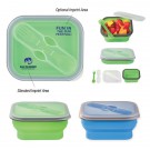 Collapsible Food Container With Dual Utensil