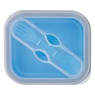 Collapsible Food Container With Dual Utensil