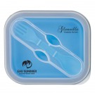 Collapsible Food Container With Dual Utensil