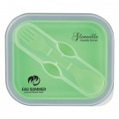 Collapsible Food Container With Dual Utensil