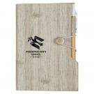 Woodgrain Look Notebook With Sticky Notes And Flags