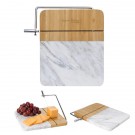 Marble and Bamboo Cheese Cutting Board With Slicer