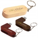 1 GB Bamboo Bullet Keyring USB 2.0 Flash Drive