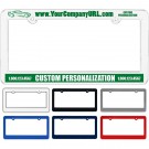 Raised White Plastic License Plate Frame