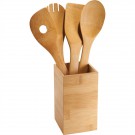 FSC Bamboo 4-piece Kitchen Tool Set and Canister