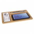 Bamboo Wireless Charging Pad Desktop Organizer