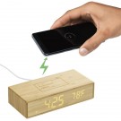 Bamboo Wireless Charging Desk Clock