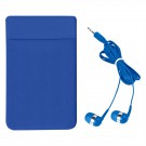 Stretch Phone Card Sleeve With Earbuds