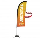 9' Premium Blade Sail Sign, 2-Sided, Scissor Base