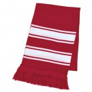 Two-Tone Knit Scarf With Fringe