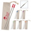 2-Pack Stainless Straw Kit with Cotton Pouch