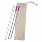 2-Pack Stainless Straw Kit with Cotton Pouch