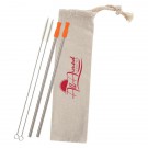 2-Pack Stainless Straw Kit with Cotton Pouch