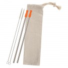 2-Pack Stainless Straw Kit with Cotton Pouch